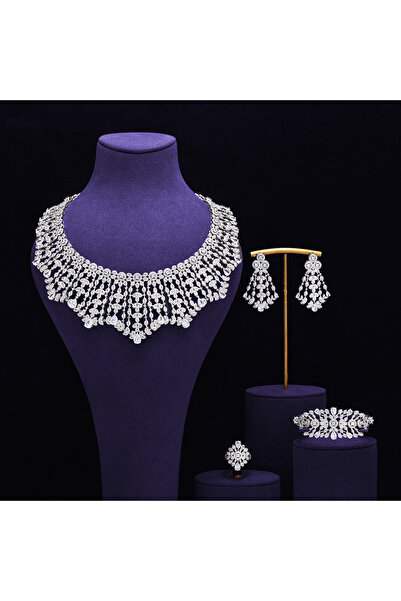 JEWELRY Bridal Sets New Fashion Dubai Full Set for Women Wedding Party Access...