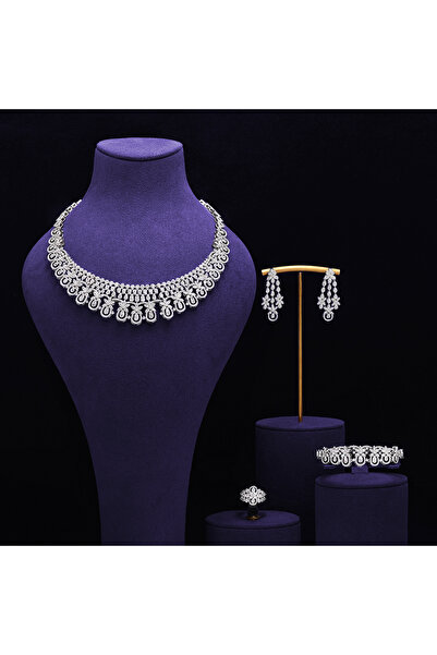 JEWELRY Bridal Sets New Fashion Dubai Full Set for Women Wedding Party Access...