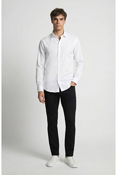 Network Slim Fit Siyah 5 Cep Dokuma Casual Pantolon