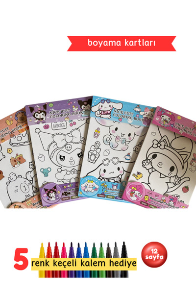 Pembe Yayınevi Çocuk Boyama Kitabı - Sanrio Karakterli Boyama Kitabı - Boyama...