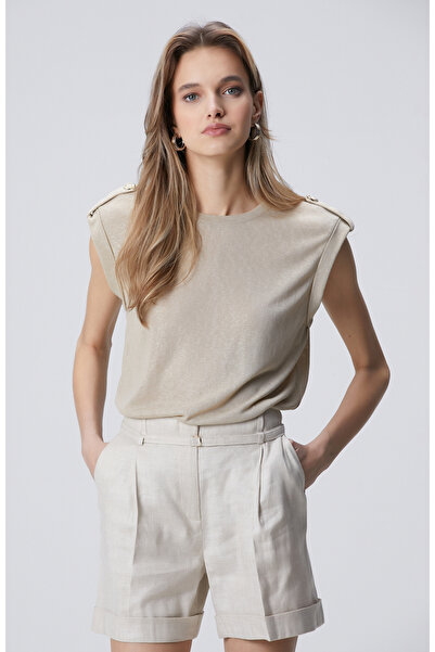 Network Bej Varak Baskılı T-shirt