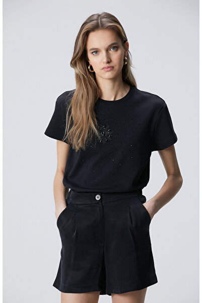 Network Siyah Baskılı T-shirt