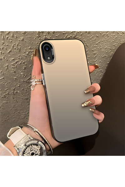 Hontinga iPhone XR Uyumlu Silikon Kenar Sert Arka Anti Düşme Telefon Kılıfı