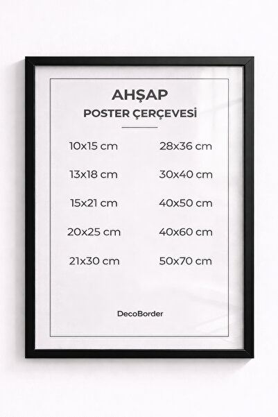 DecoBorder Ahşap Poster Çerçevesi Siyah 40x60 cm Dikey