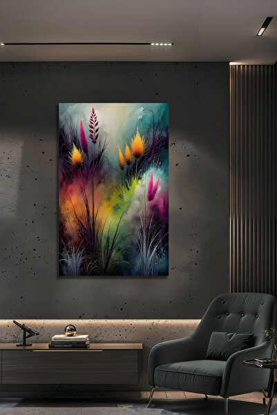 B&G DESIGN Pictură decorativă modernă pe sticlă, cu tematică vegetală abstrac...