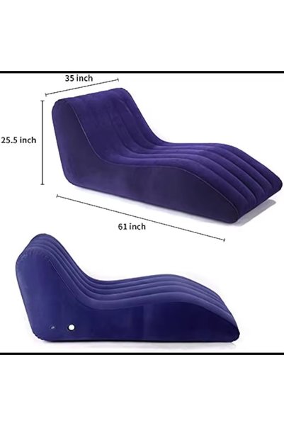 NO BRAND Folding Portable Inflatable Recliner Sofa – S-Type Lazy Flocking Lounge Chair, Indoor & Outdoor.