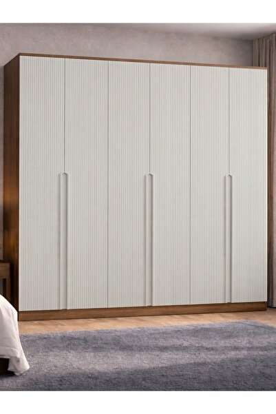 MOBİLİQUE Nova No.4 Altı Kapaklı 6Raflı Gardırop Çam-Vizon