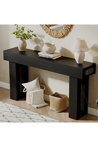 VariFurnx 160*35*90cm Console Table with Power Outlet Farmhouse Long Entryway...