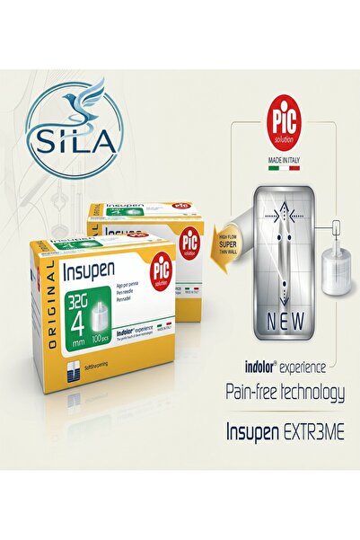 Pic إبر قلم أنسولين بيك إنسوبن - مقاس 4 ملم (32G) - عرض علبتين (إجمالي 200 إب...