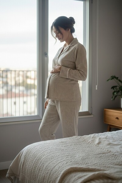 Miss Dünya Lissa Σετ πιτζάμες για εγκύους και μητρότητα Pure Comfort με μακρυ...