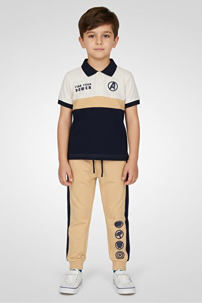 Marvel Toddlers Boy 2 Pieces Short Sleeve Colorblock Polo Shirt And Jogger Pa...