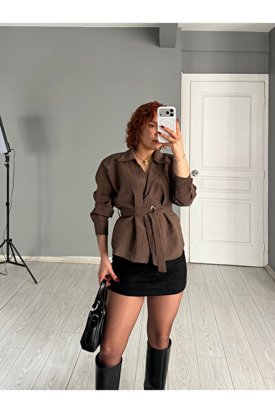 Bak'ap Premium Poplin Striped Belt Pack Shirt