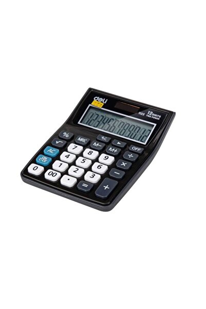 Deli آلة حاسبة محمولة بلاستيكية رمادية اللون، 12 رقمًا (E1122)