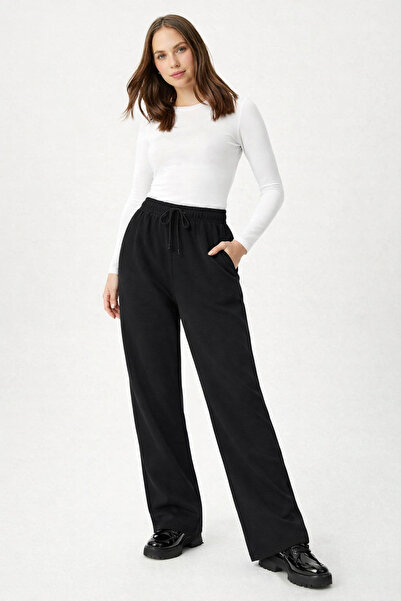 YAKAMEL Women's High Waist Crepe Fabric Loose Wide-Leg Pants