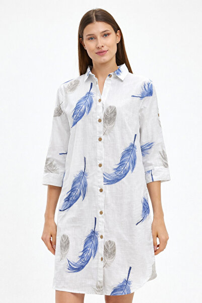 Heaven Ephesus Women's Linen Tunic- Linen Patterned Tunic-1550