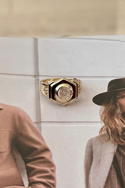 Trendy Butik خاتم لوحة حجر الزركون