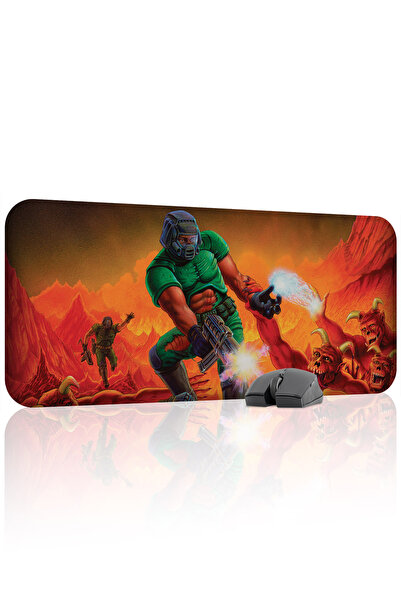 mousepad bastir لوحة ماوس الألعاب المطاطية المخيطة DOOM مانع للانزلاق V5 - 70...