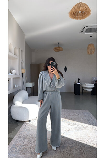 Buket Teke Crni set bluza i pantalona od Karirani dezen delova