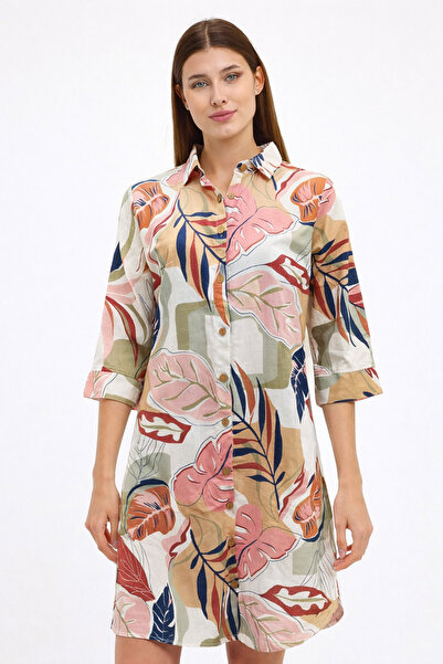 Heaven Ephesus Women's Linen Tunic- Linen Patterned Tunic-1550