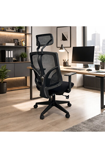 ChairLife NEXT / Siyah Başlıklı Ofis,Ev,Genç Odası, Çalışma Koltuğu,Sabit Kollu
