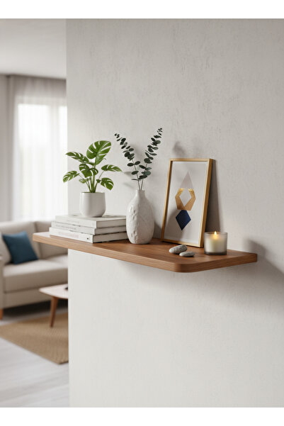 Living Simple Modern Wooden Wall Shelf Design 60 cm
