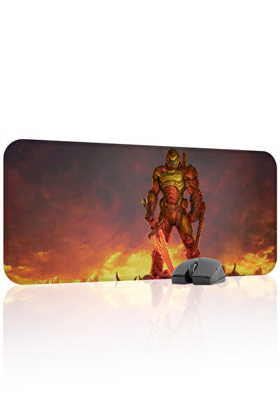 mousepad bastir لوحة ماوس الألعاب المطاطية المخيطة DOOM مانع للانزلاق V4 - 70...