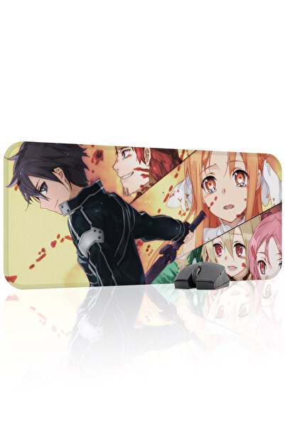 mousepad bastir لوحة ماوس مطاطية مخيطة من Sword Art Online مانع للانزلاق V3 -...