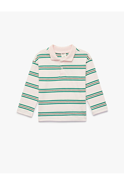 Koton Cotton Pack Long Sleeve Striped Polo Collar T-Shirts