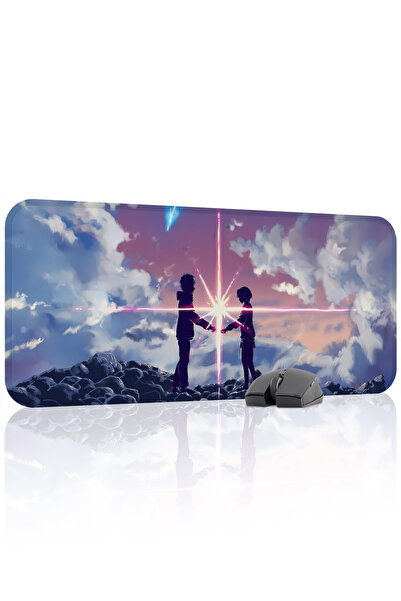 mousepad bastir Kimi no Na wa مانع للانزلاق لوحة ماوس مطاطية مخيطة V2 - 70x30...