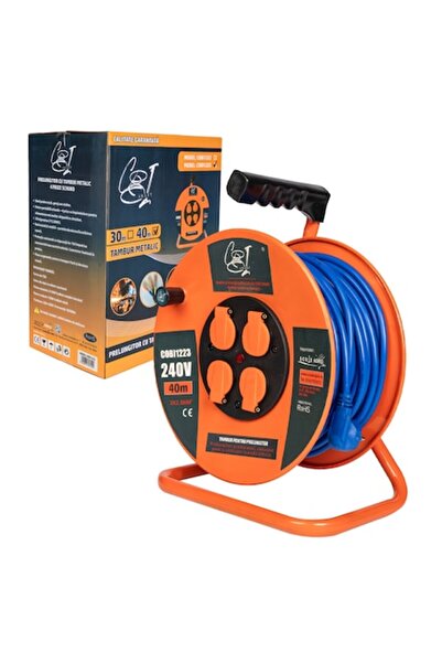 COBI SMART® Metal Drum Extension Cord 40m with 4 Schuko Outlets