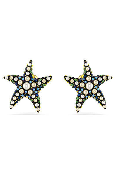 Swaroski Idyllia stud earrings Crystal pearl, Starfish, Small, Multicoloured,...
