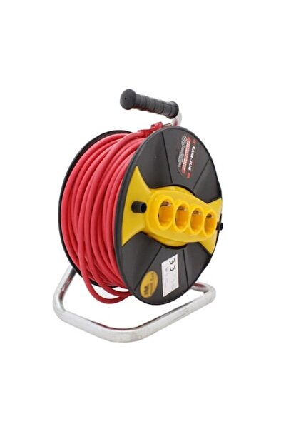 Craft-Tec Extension Reel, 50 m, 3 x 2.5 mm, 4 sockets, transport handle, black