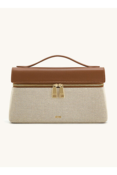 Noorksa حقيبة يد أنيقة وعملية، مناسبة للتنقلات اليومية (قماش بني)