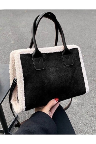 Yumak Dekor Grup Crni nubuk remen Torba za rame stilski i elegantan