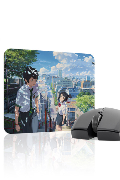 mousepad bastir Kimi no Na wa مانع للانزلاق لوحة ماوس مطاطية مخيطة V3 - 22X18...
