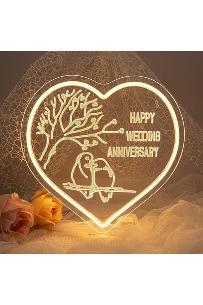 Slasa “Happy Anniversary” Neon Sign LED 32x33 cm – Wedding & Romantic Gift Decor