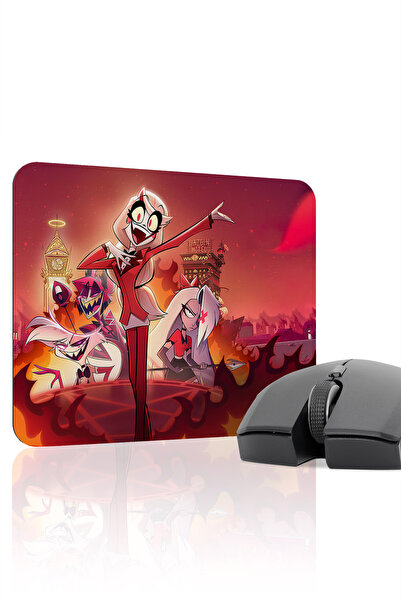 mousepad bastir لوحة ماوس الألعاب المطاطية المخيطة من Hazbin Hotel مانع للانز...