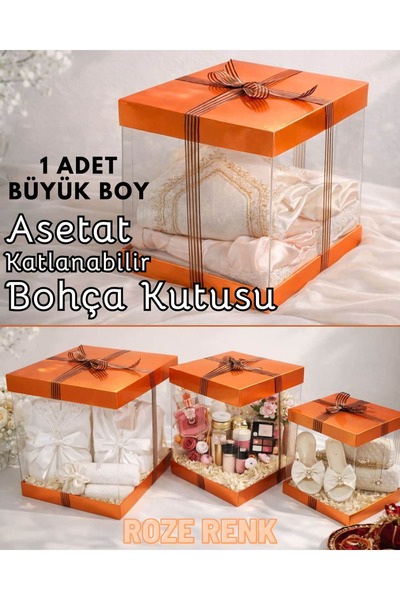 Dantelux Asetat Çeyiz Kutusu (Şeffaf - Katlanabilir - Pratik Kurulum) Büyük B...