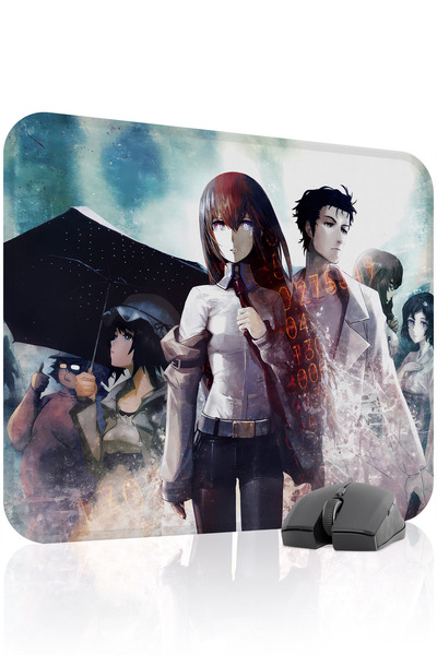 mousepad bastir Steins;Gate مانع للانزلاق لوحة ماوس مطاطية مخيطة V1 - 48X40 X...