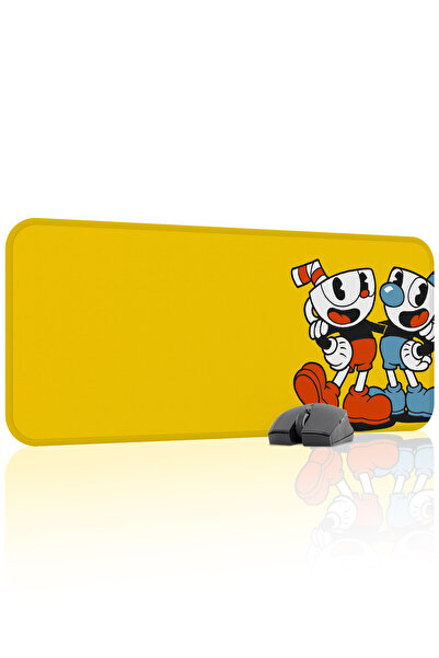 mousepad bastir لوحة ماوس الألعاب المطاطية Cuphead مانع للانزلاق Dikişli V5 -...