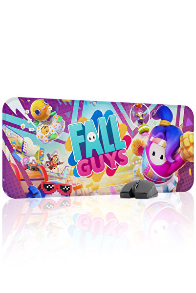 mousepad bastir لوحة ماوس الألعاب المطاطية المخيطة Fall Guys مانع للانزلاق V3...