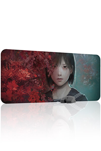 mousepad bastir لوحة ماوس الألعاب المطاطية المخيطة من سايلنت هيل مانع للانزلا...