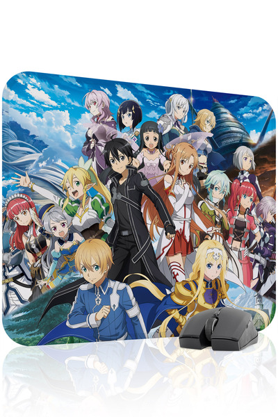 mousepad bastir لوحة ماوس مطاطية مخيطة من Sword Art Online مانع للانزلاق V4 -...