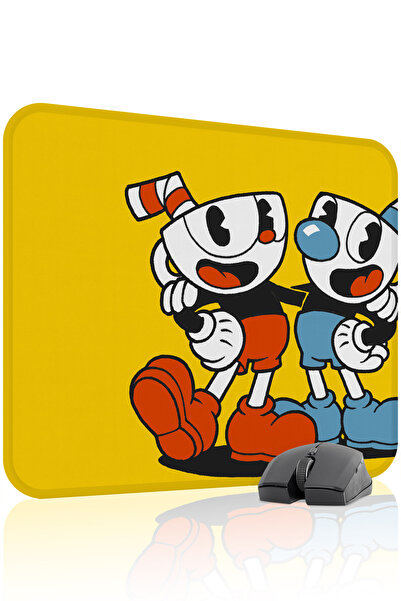 mousepad bastir لوحة ماوس الألعاب المطاطية Cuphead مانع للانزلاق Dikişli V5 -...
