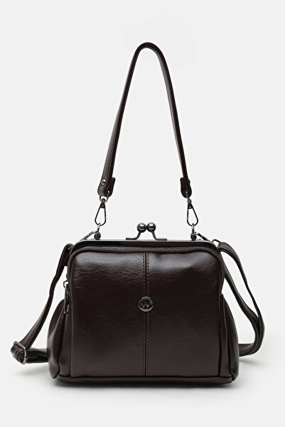 Cochines Women's Brown 4-Compartment Lined Scholarship Bag with Zipper Closur...