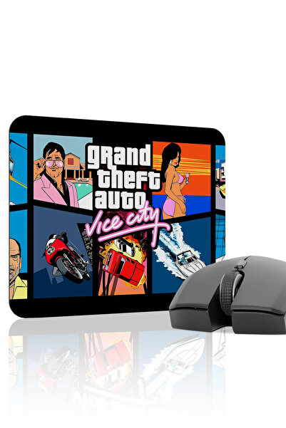 mousepad bastir لوحة ماوس الألعاب المطاطية المخيطة GTA Vice City مانع للانزلا...