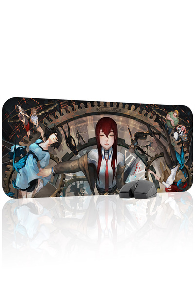 mousepad bastir Steins;Gate مانع للانزلاق لوحة ماوس مطاطية مخيطة V5 - 70x30 X...