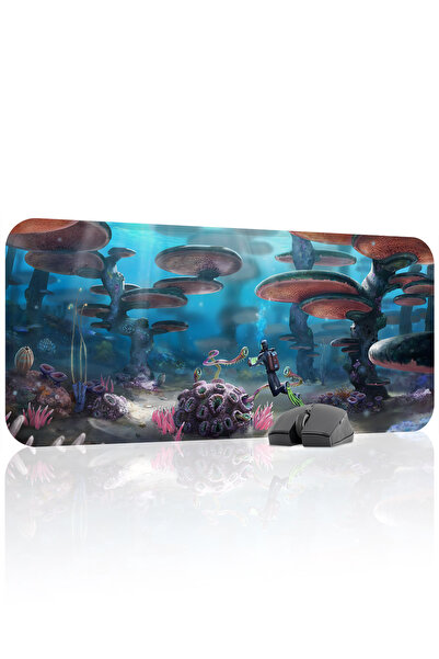 mousepad bastir لوحة ماوس الألعاب المطاطية Subnautica مانع للانزلاق Dikişli V...