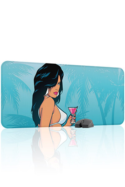 mousepad bastir لوحة ماوس للألعاب من المطاط المخيط GTA Vice City مانع للانزلا...