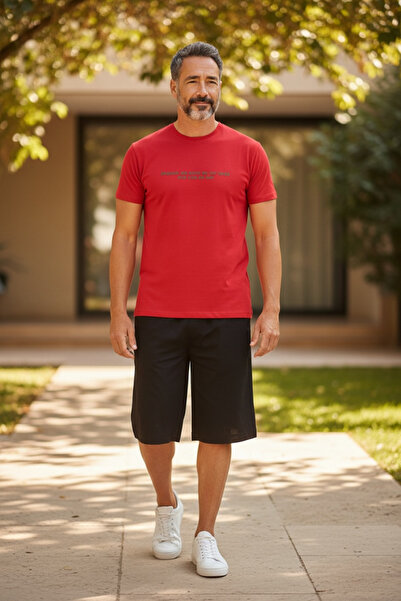 RENK YAPI RÜYASI Men's Pajama Set Short Sleeved with Shorts P Cotton U Men's ...